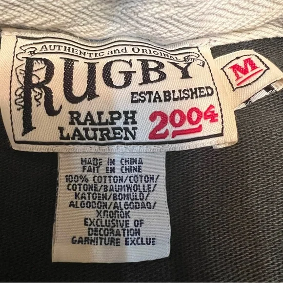 Ralph Lauren Rugby Shirt Womens Medium Polo 2004 Y2K Patch Embroidered RL VTG - Picture 5 of 13